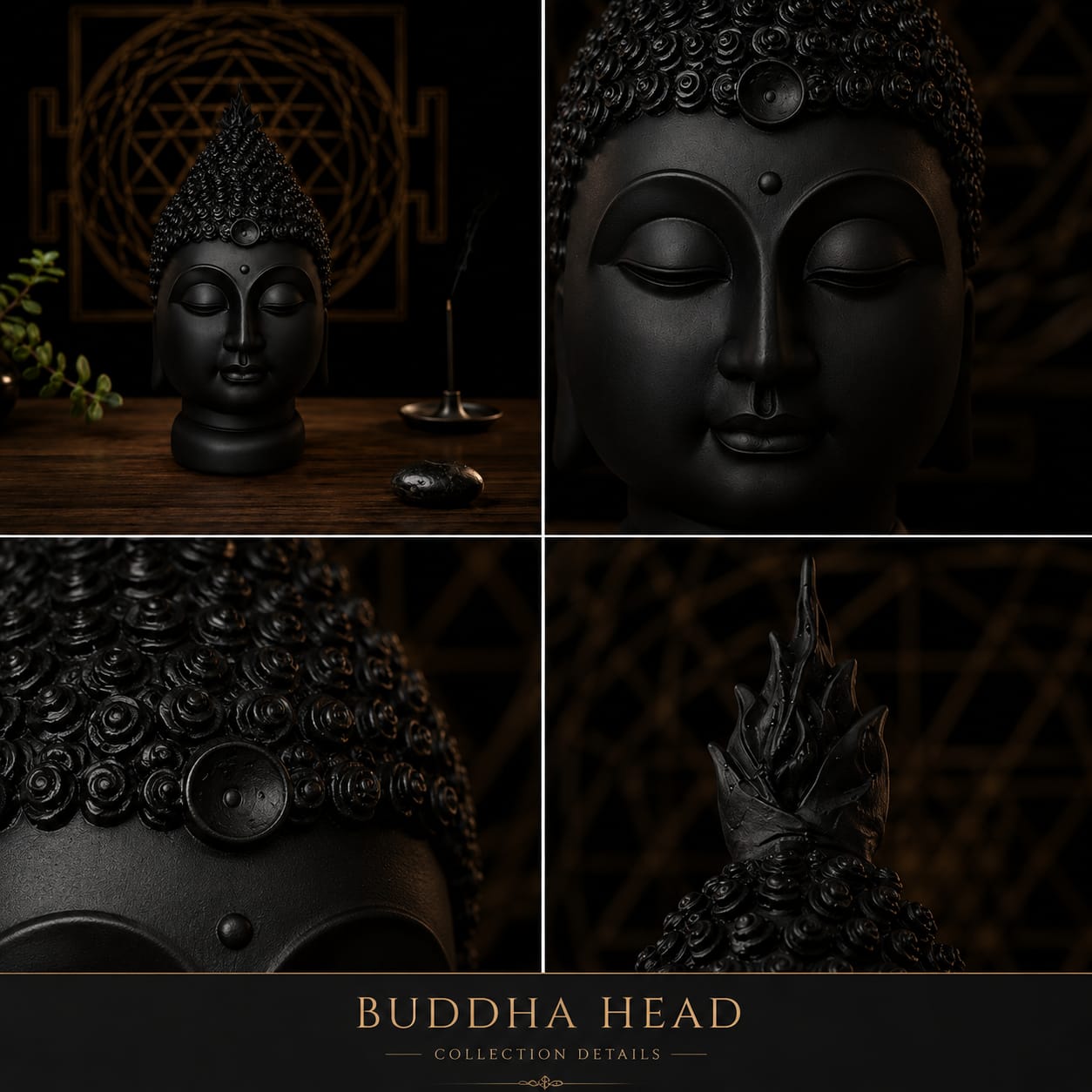 Zen Buddha Head Statue – Handmade Luxury Meditation Décor