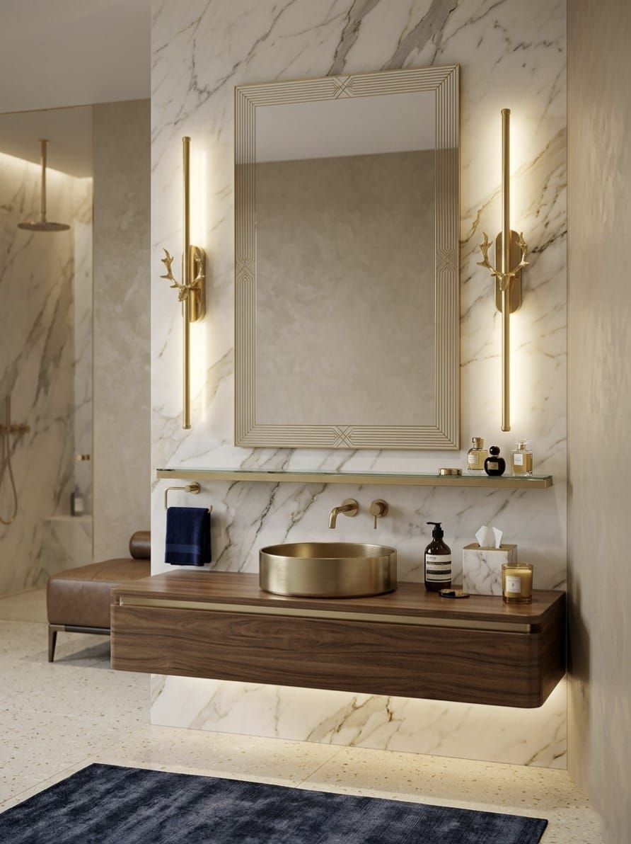 Luxury Gold Deer Antler Wall Light