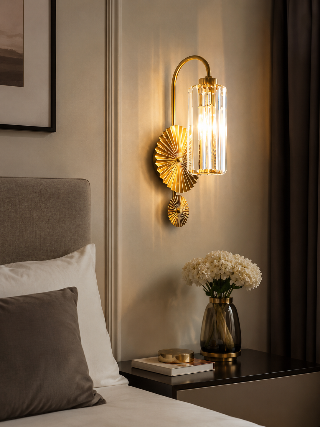 Premium Crystal Bedroom Wall Sconce