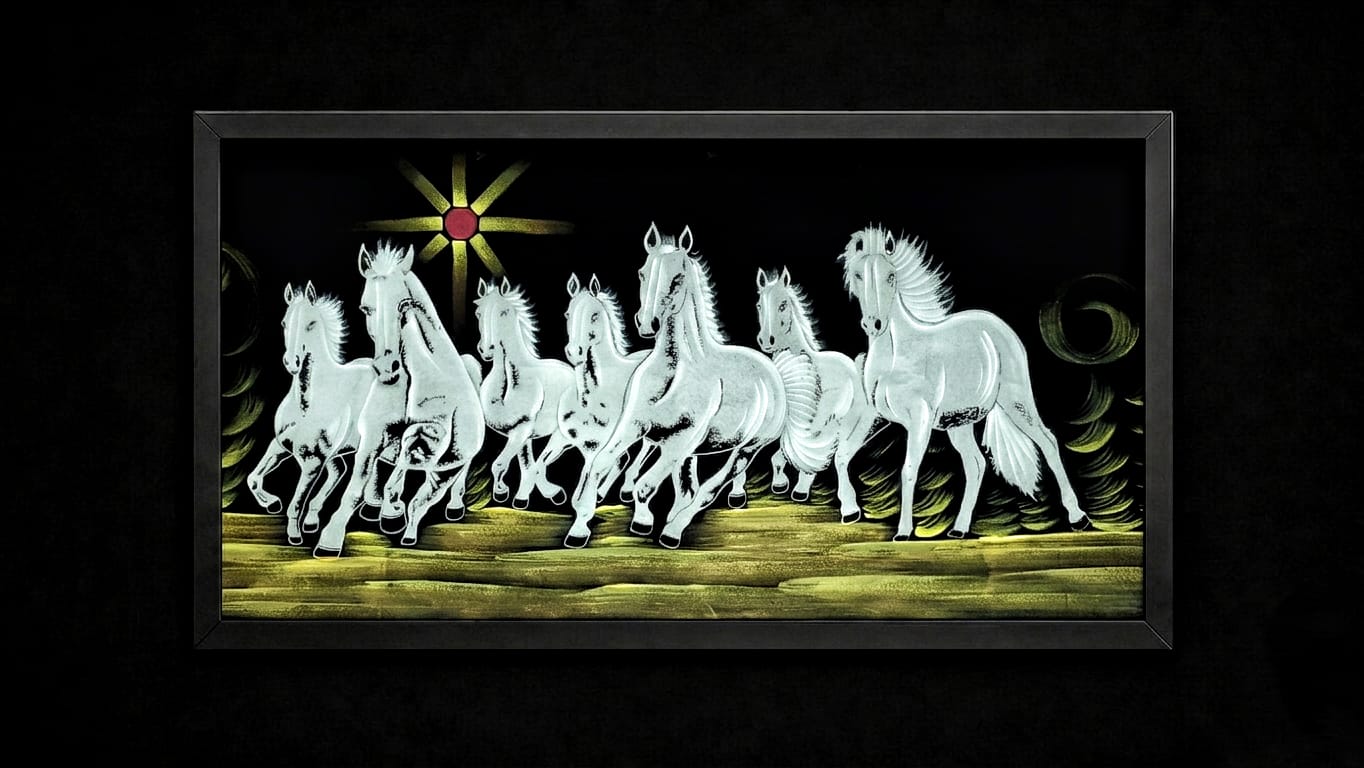 Celestial Steeds: Seven White Horses Premium Wall Art