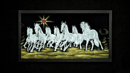 Celestial Steeds: Seven White Horses Premium Wall Art