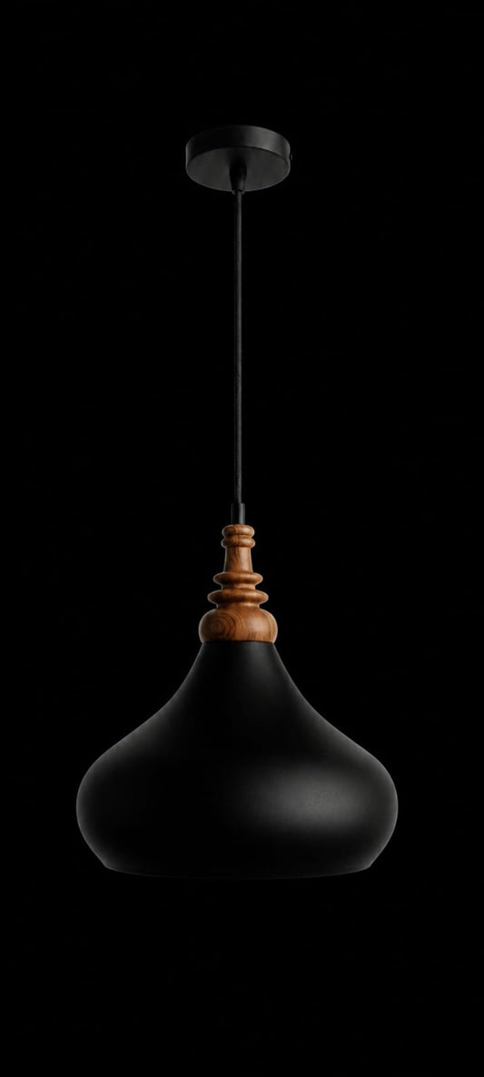 Noir Wood Luxe Hanging Light