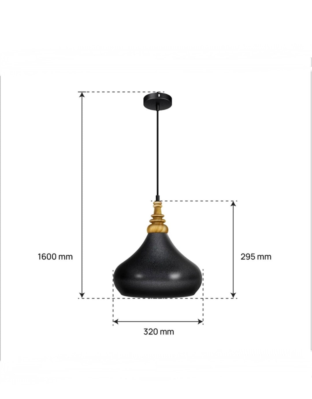 Noir Wood Luxe Hanging Light