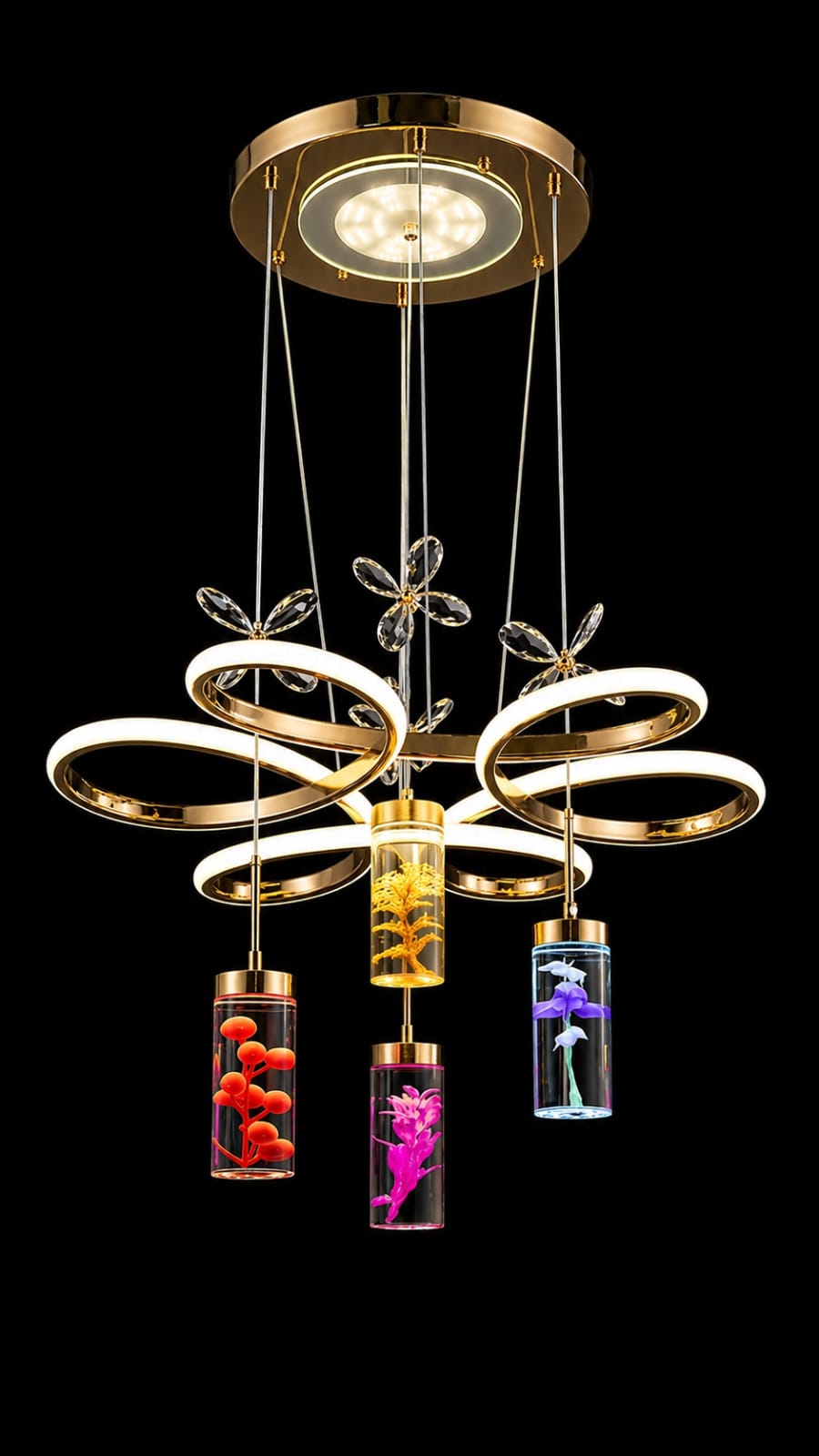 Lustren Aurora Bloom Crystal Ring Chandelier