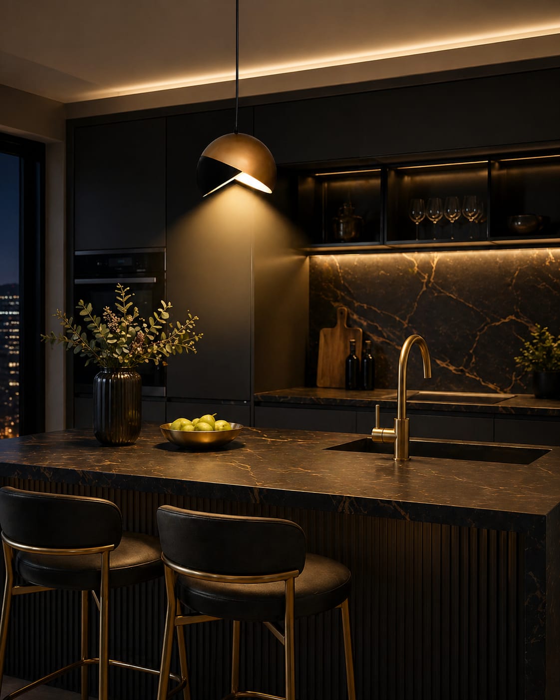 Lustren Noir Eclipse Pendant Light