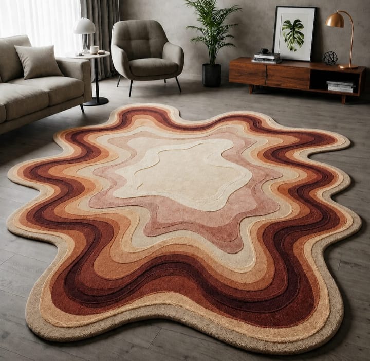 Elegant Abstract Area Rug – Premium Luxury Carpet 4x4 sq feet