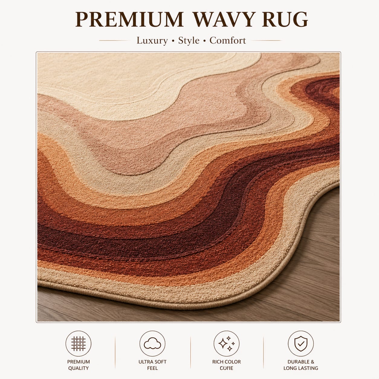Elegant Abstract Area Rug – Premium Luxury Carpet 4x4 sq feet
