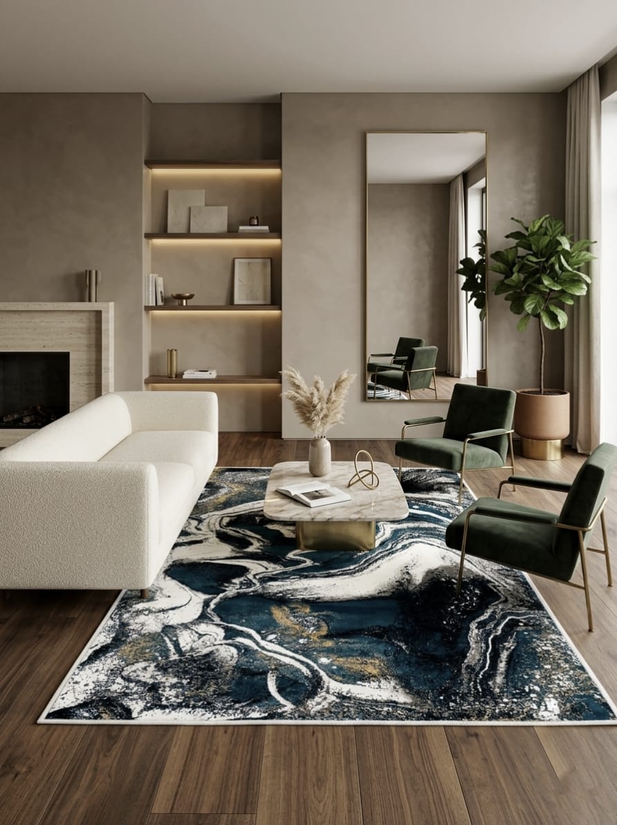 The Vista Marble Luxury Turkish Silk Rug