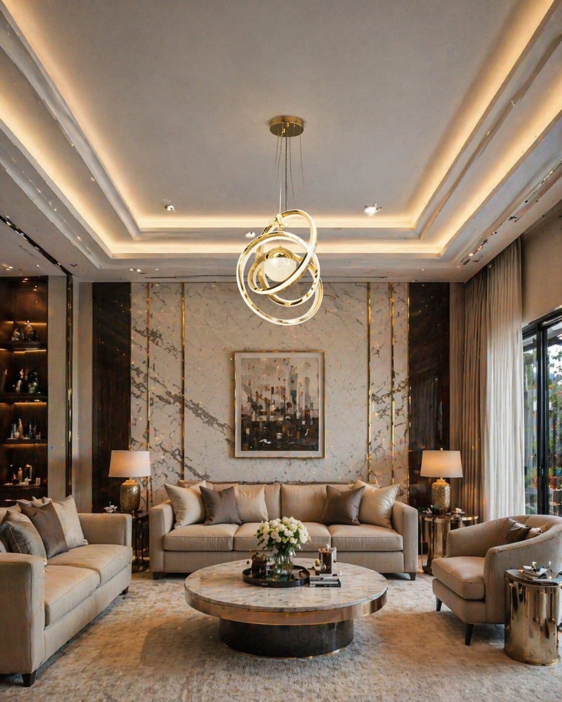 Halo Sphere Modern Chandelier