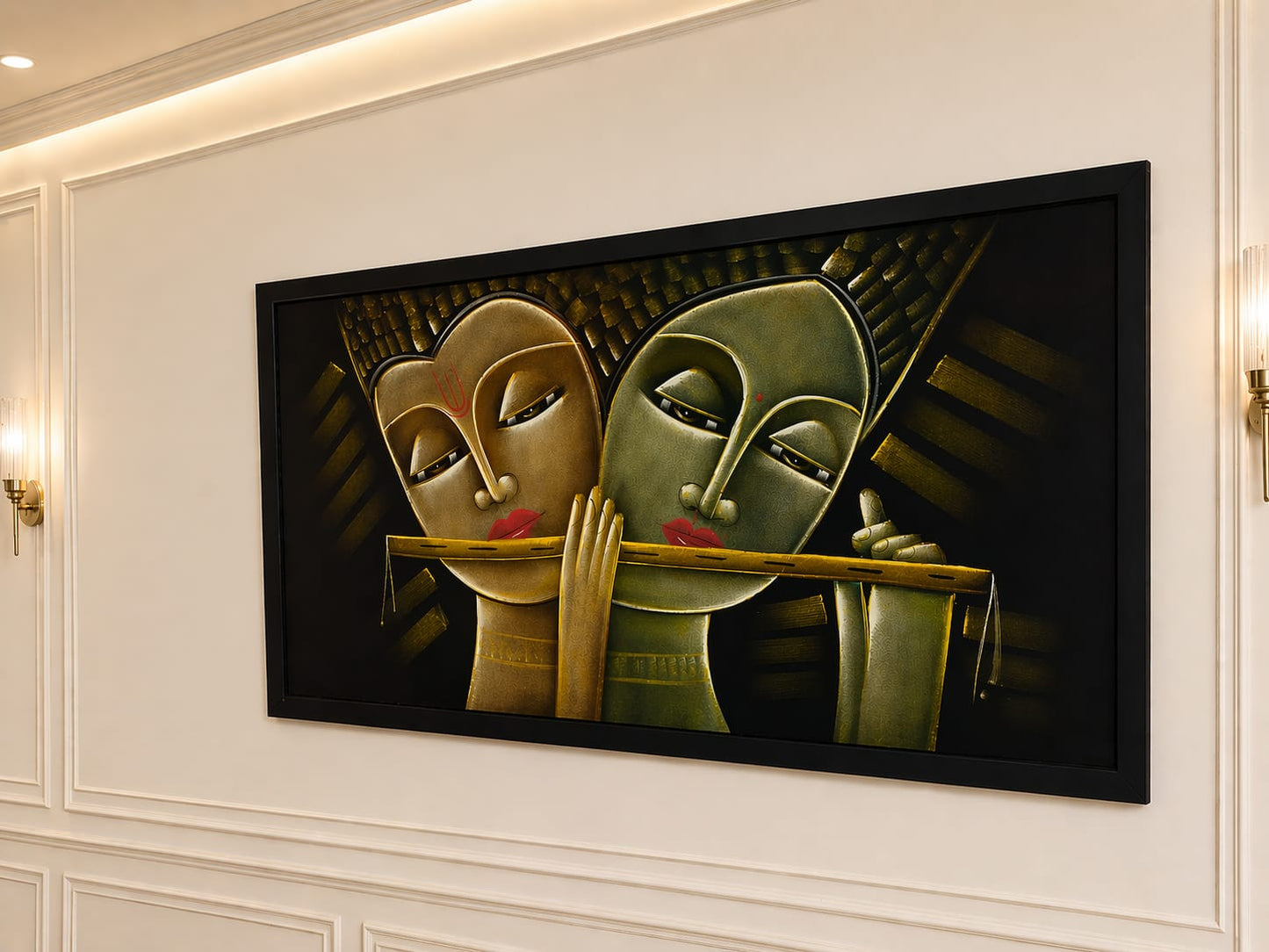 Divine Melody – 46 Inch Premium Modern Wall Painting (Framed)