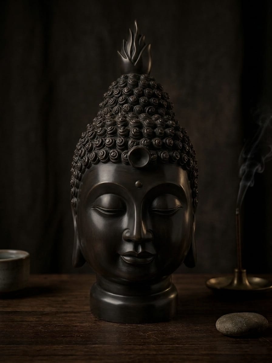 Zen Buddha Head Statue – Handmade Luxury Meditation Décor